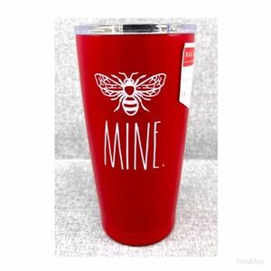 NEW Rae Dunn Bee Mine Insulated Stainless Steel Red Travel Tumbler with Lid